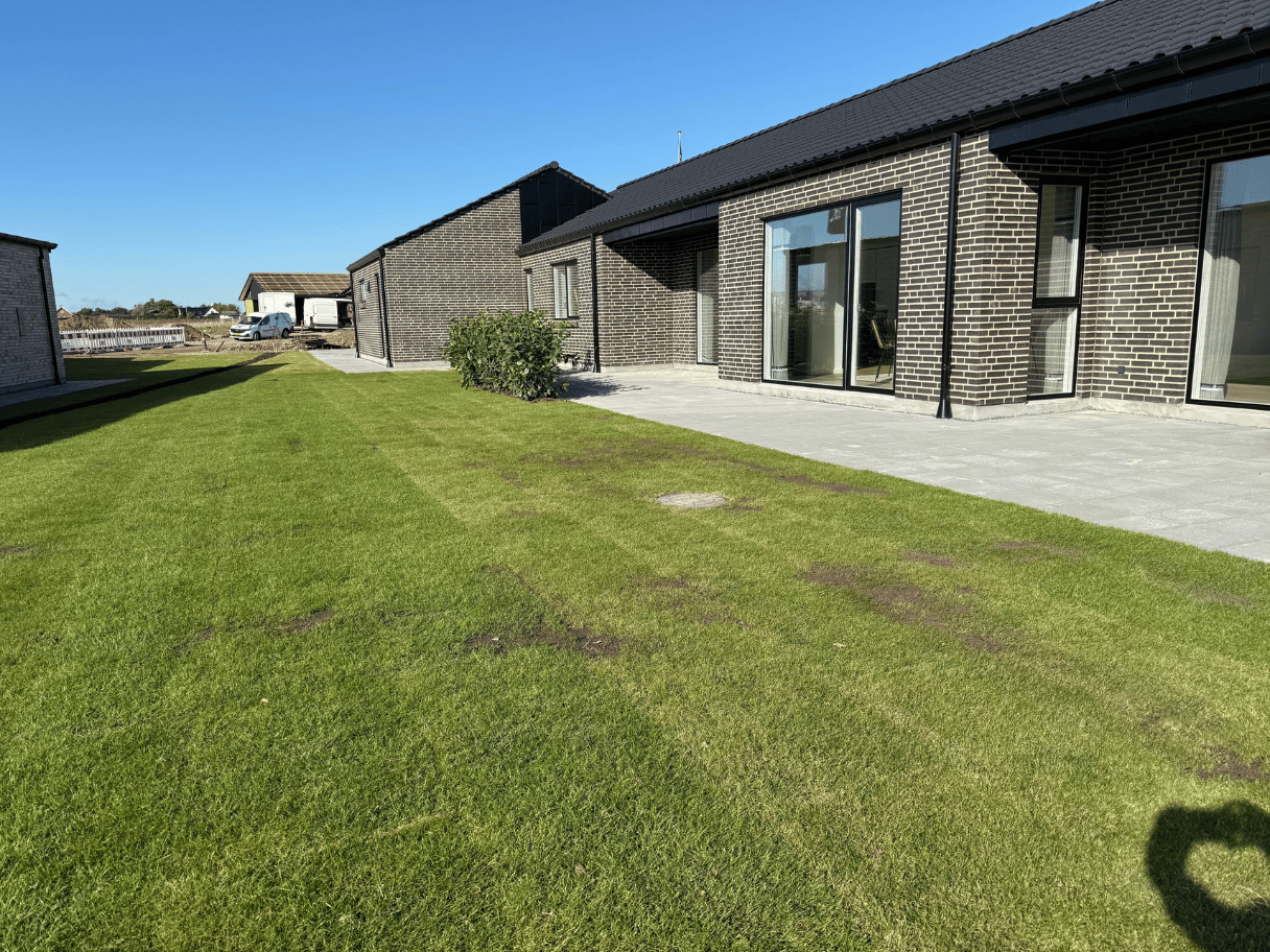 Hybel Sjælland A/S – haveanlæg omkring nybyggede prøve huse